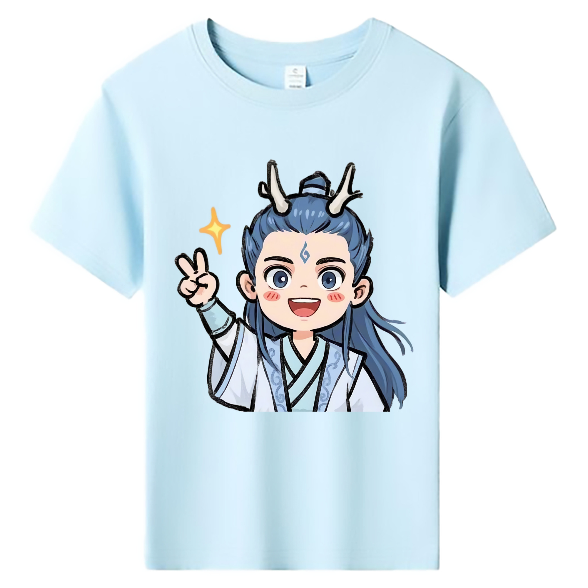 （画像用） Ne Zha 2 ナタ 魔童の大暴れ 綿100％キッズTシャツ（フロントプリント）